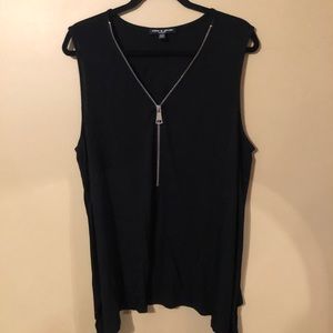 Black Zippered Tank Top